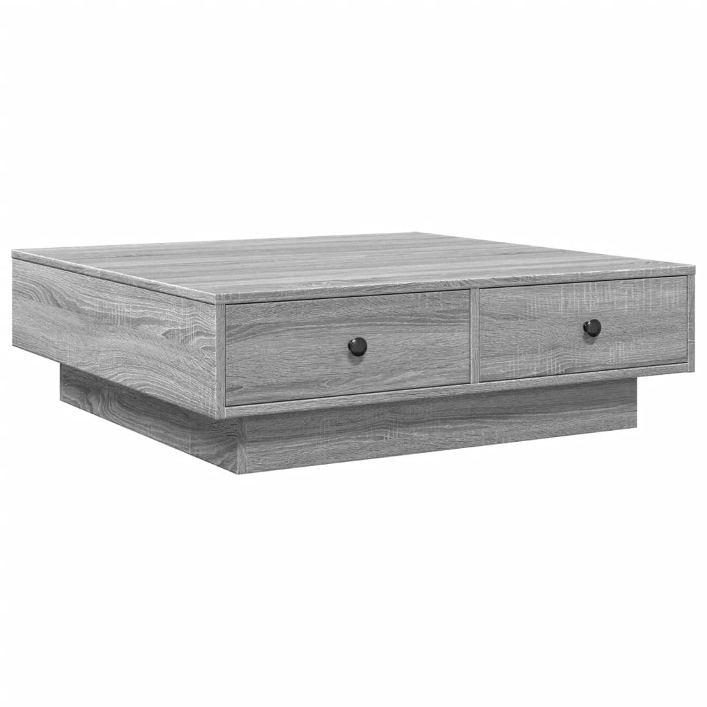 vidaXL Mesa de centro madera de ingeniería gris Sonoma 90x90x28 cm