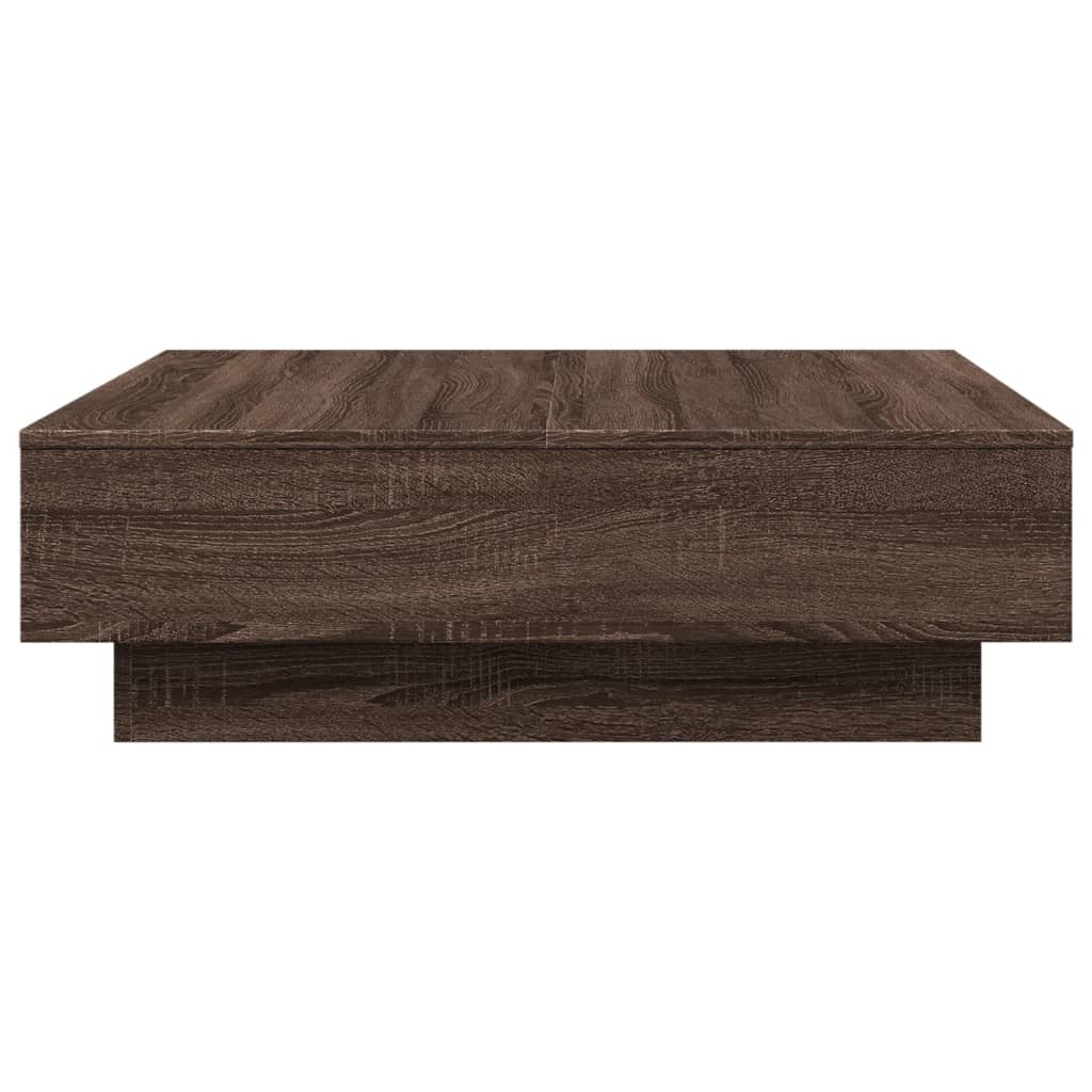 vidaXL Mesa de centro de madera de ingeniería marrón roble 90x90x28 cm