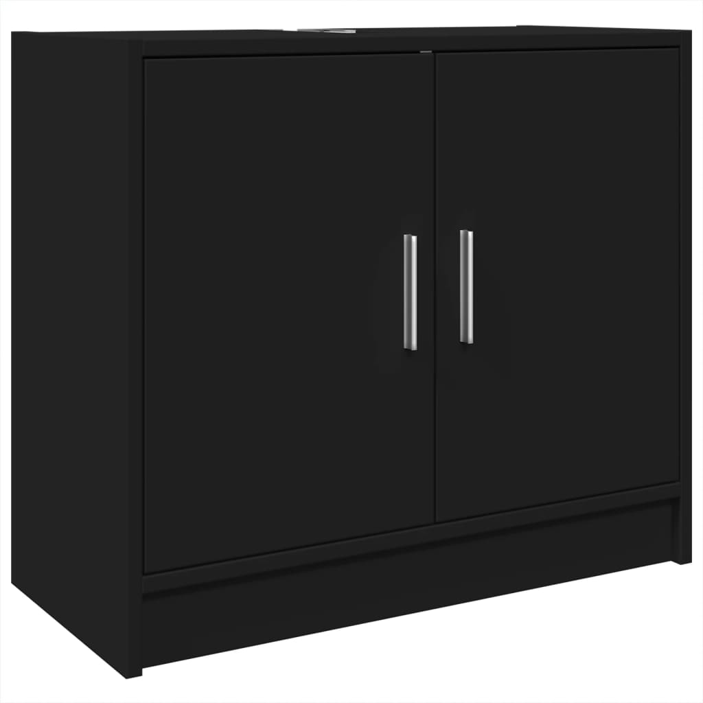 vidaXL Armario para lavabo madera de ingeniería negro 63x29x55 cm