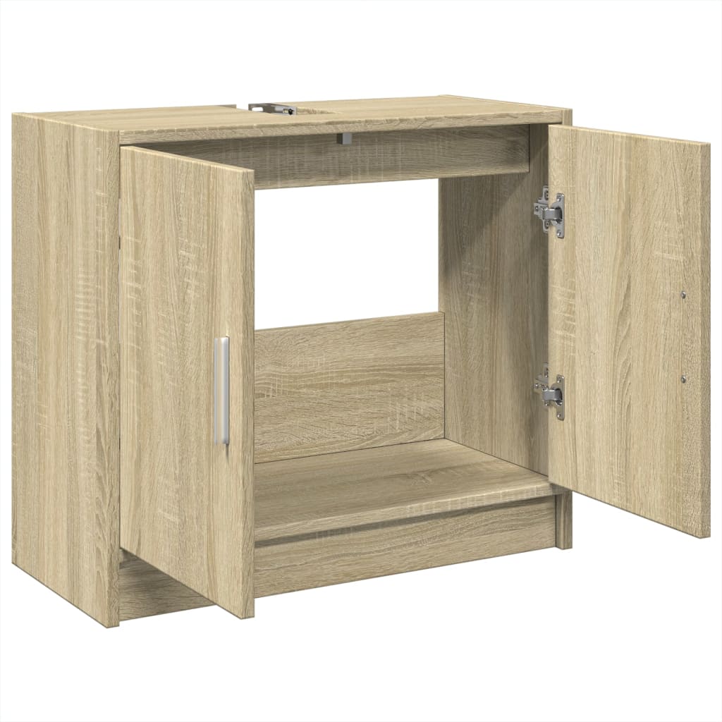 vidaXL Armario de lavabo madera de ingeniería roble Sonoma 63x29x55 cm