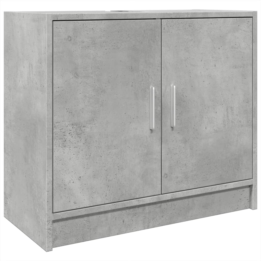 vidaXL Armario de lavabo madera ingeniería gris hormigón 63x29x55 cm