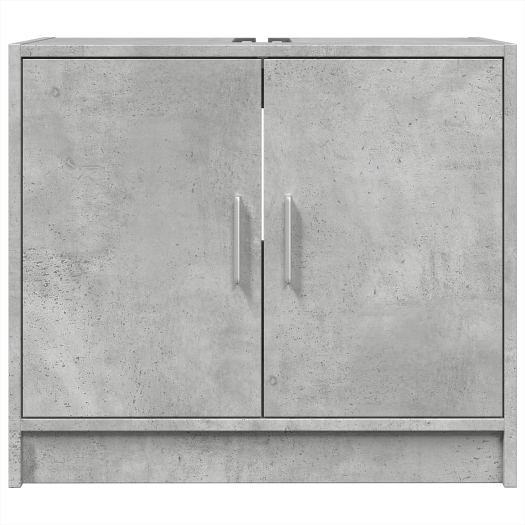 vidaXL Armario de lavabo madera ingeniería gris hormigón 63x29x55 cm