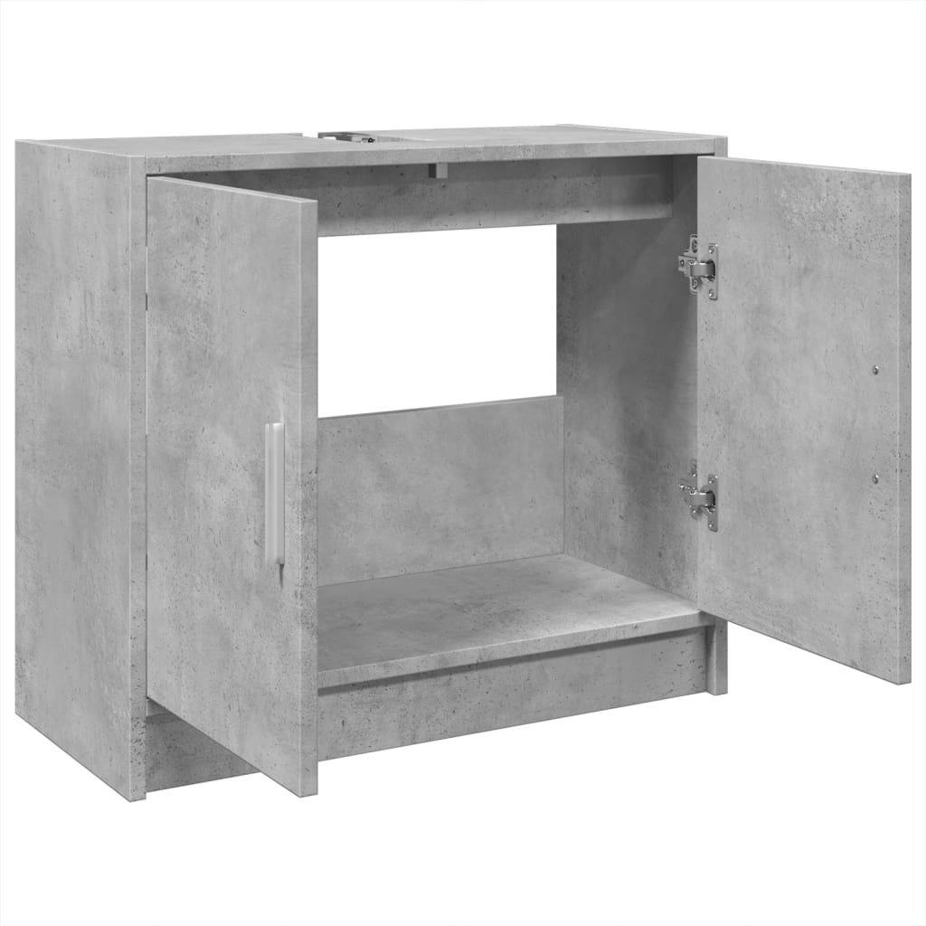 vidaXL Armario de lavabo madera ingeniería gris hormigón 63x29x55 cm