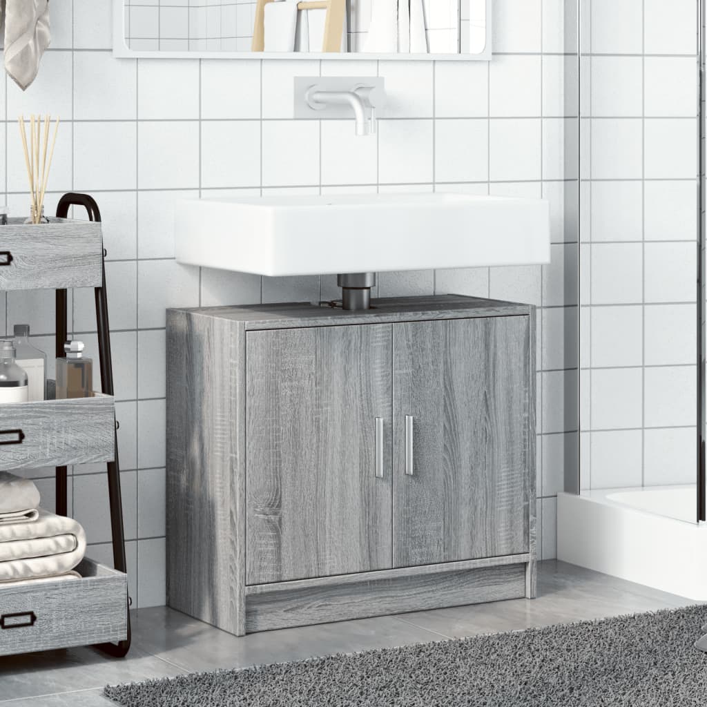 vidaXL Armario de lavabo madera de ingeniería gris Sonoma 63x29x55 cm