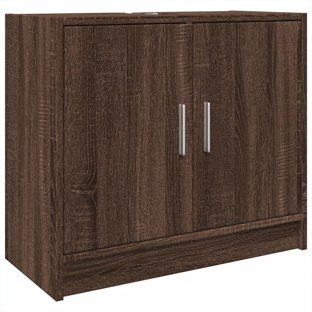 vidaXL Armario de lavabo madera ingeniería marrón roble 63x29x55 cm