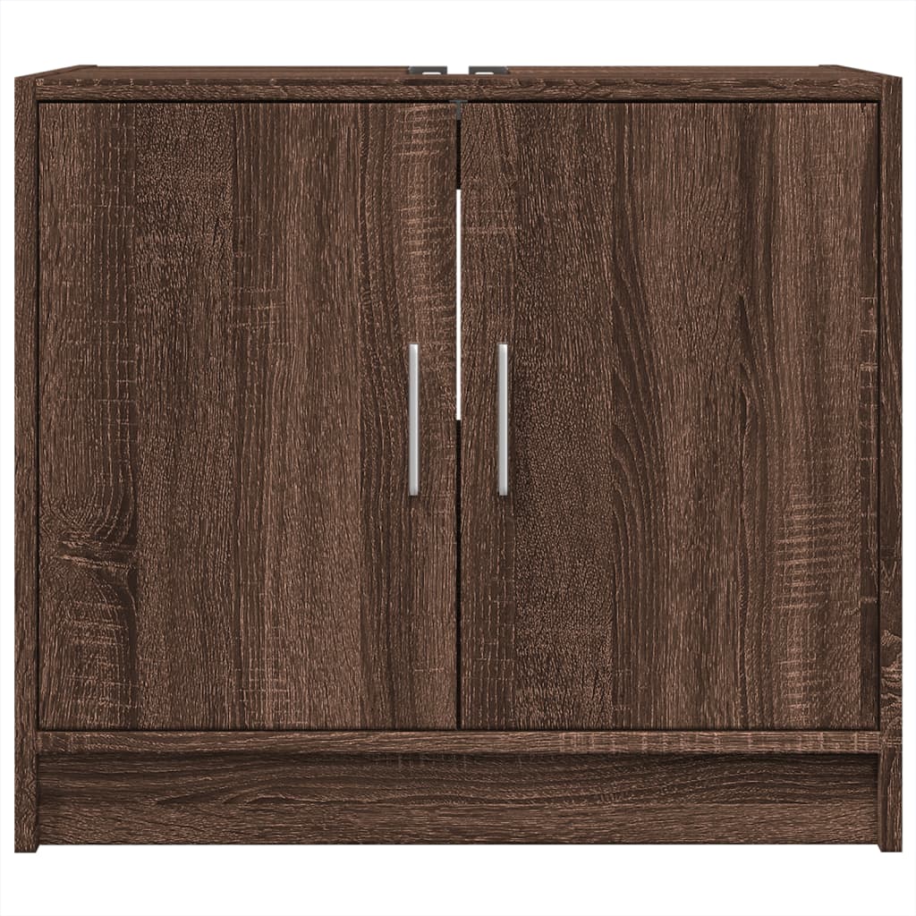 vidaXL Armario de lavabo madera ingeniería marrón roble 63x29x55 cm