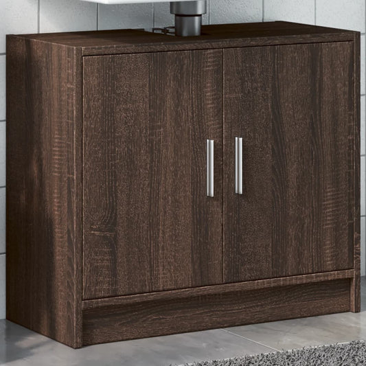 vidaXL Armario de lavabo madera ingeniería marrón roble 63x29x55 cm