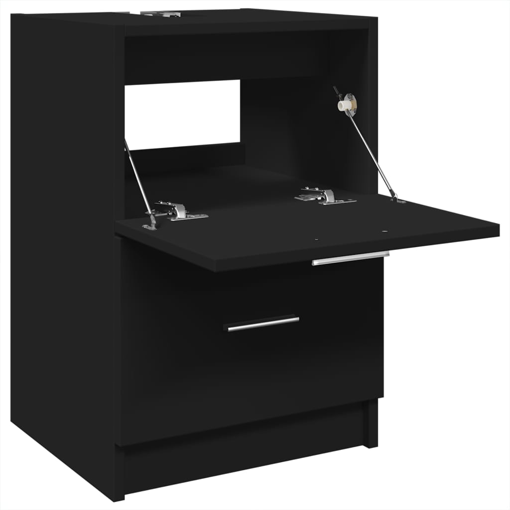 vidaXL Armario de lavabo madera de ingeniería negro 40x37x59 cm