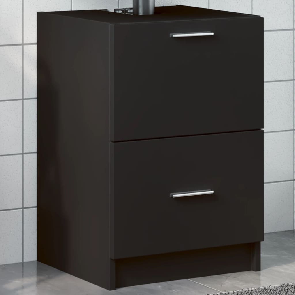 vidaXL Armario de lavabo madera de ingeniería negro 40x37x59 cm