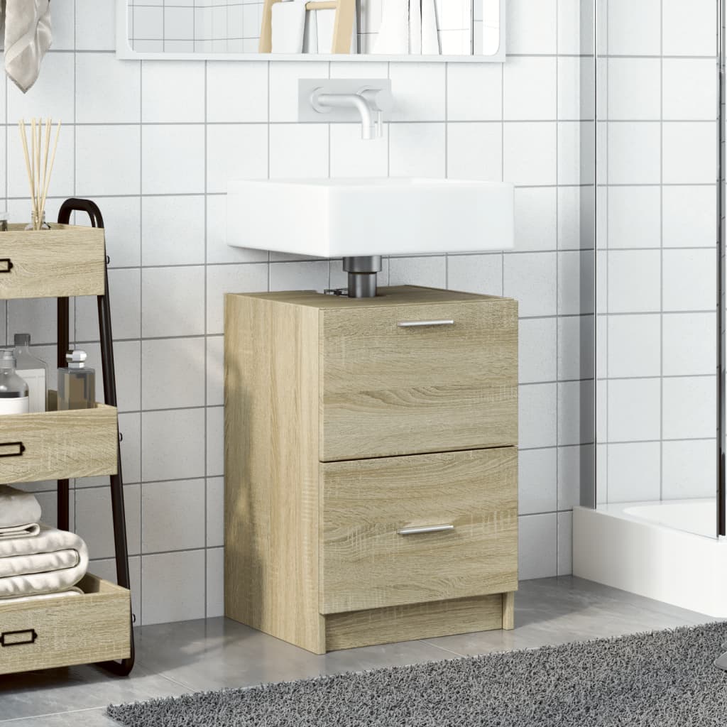 vidaXL Armario de lavabo madera de ingeniería roble Sonoma 40x37x59 cm