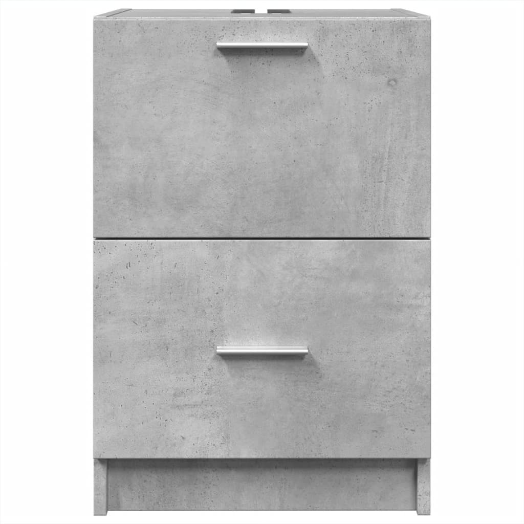 vidaXL Armario de lavabo madera ingeniería gris hormigón 40x37x59 cm