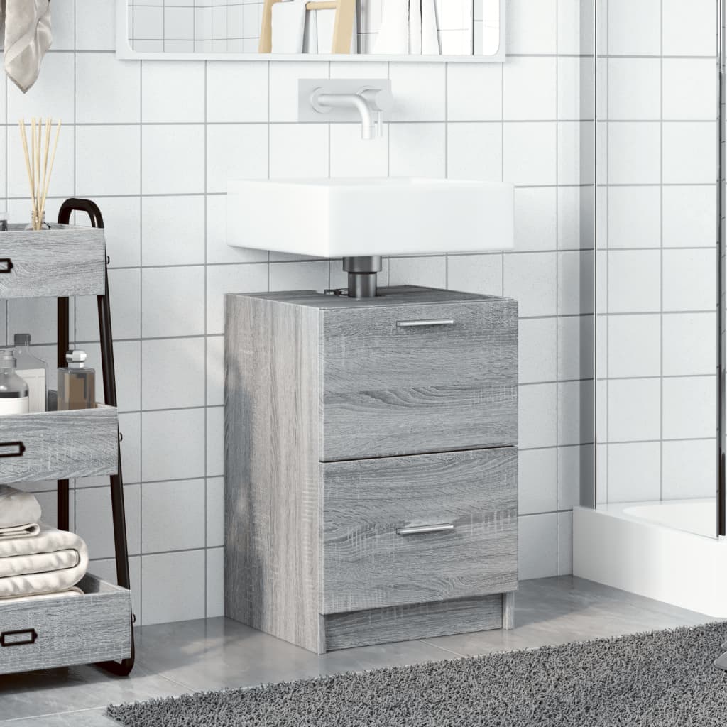 vidaXL Armario de lavabo madera de ingeniería gris Sonoma 40x37x59 cm