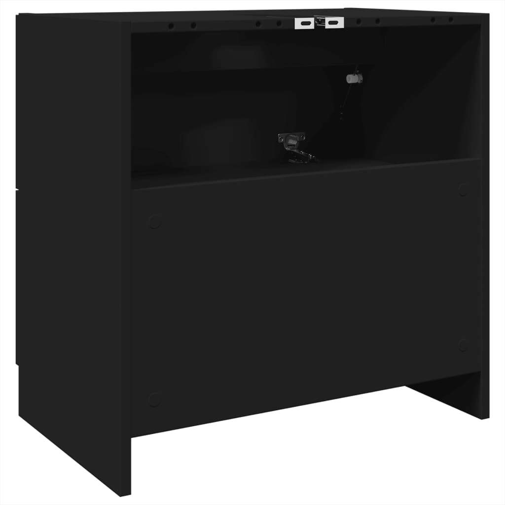 vidaXL Armario de lavabo madera de ingeniería negro 59x37x59 cm