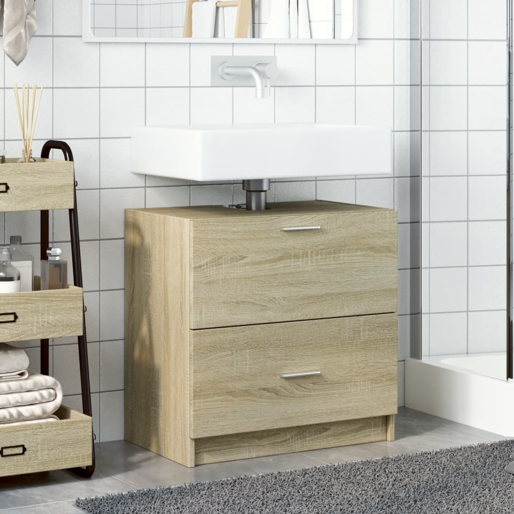 vidaXL Armario de lavabo madera de ingeniería roble Sonoma 59x37x59 cm