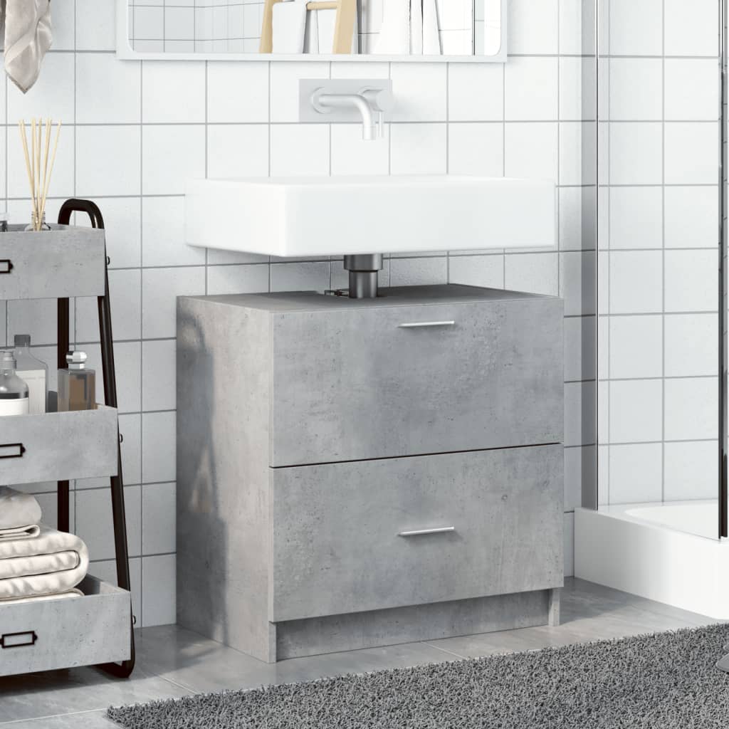 vidaXL Armario de lavabo madera ingeniería gris hormigón 59x37x59 cm