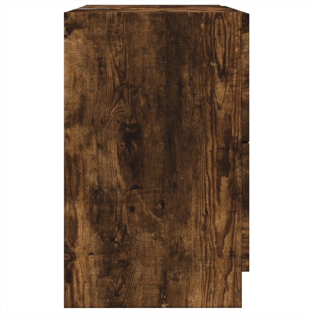 vidaXL Armario de lavabo madera ingeniería roble ahumado 59x37x59 cm