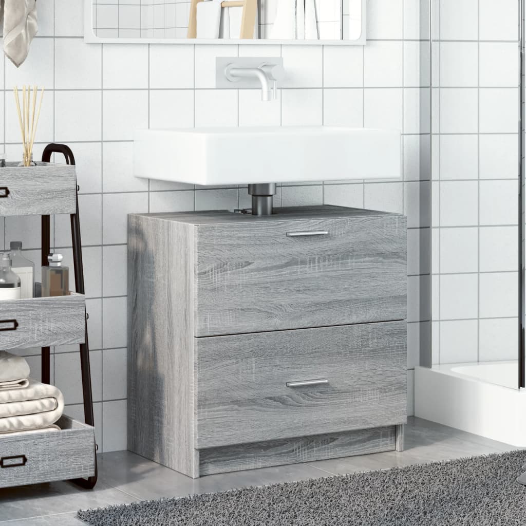 vidaXL Armario de lavabo madera de ingeniería gris Sonoma 59x37x59 cm