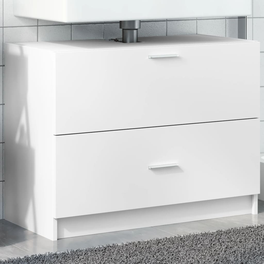 vidaXL Armario de lavabo madera de ingeniería blanco 78x37x59 cm