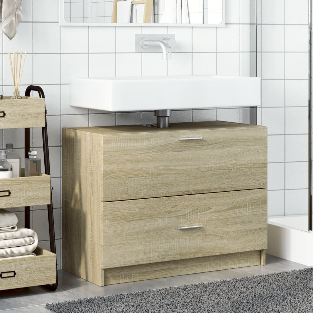 vidaXL Armario de lavabo madera de ingeniería roble Sonoma 78x37x59 cm