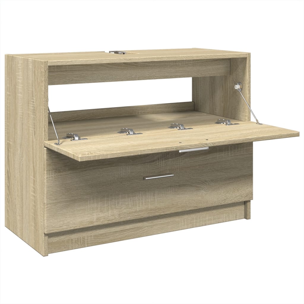 vidaXL Armario de lavabo madera de ingeniería roble Sonoma 78x37x59 cm