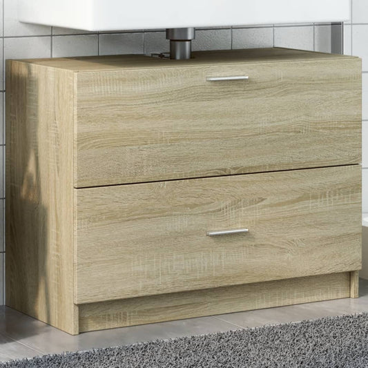 vidaXL Armario de lavabo madera de ingeniería roble Sonoma 78x37x59 cm