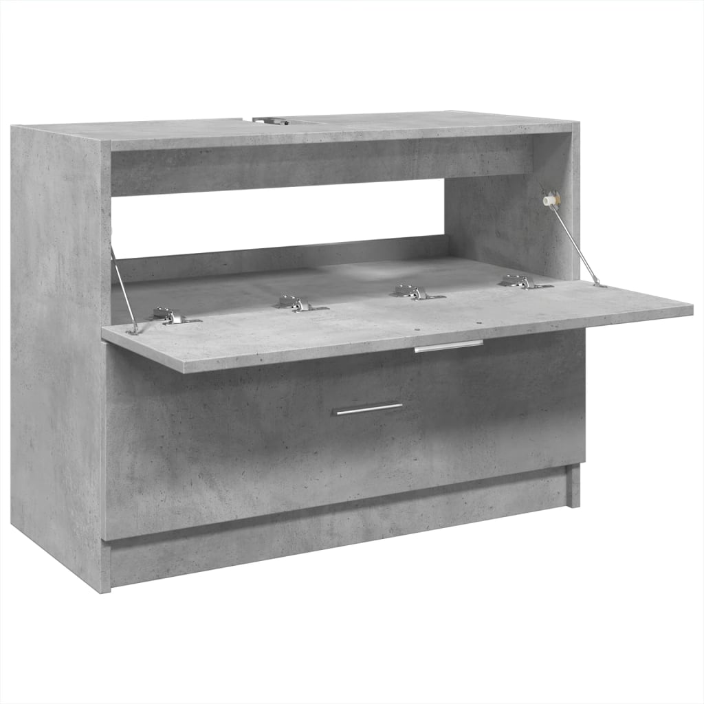 vidaXL Armario de lavabo madera ingeniería gris hormigón 78x37x59 cm