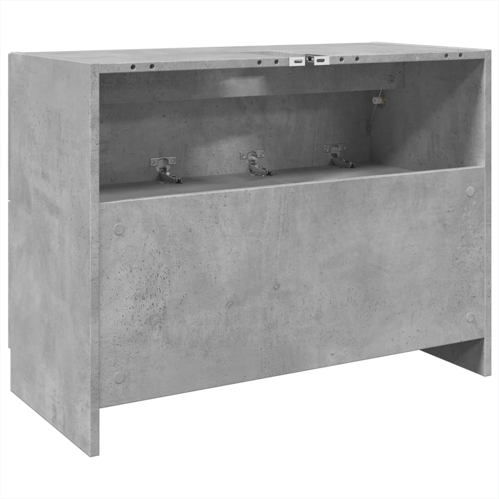 vidaXL Armario de lavabo madera ingeniería gris hormigón 78x37x59 cm