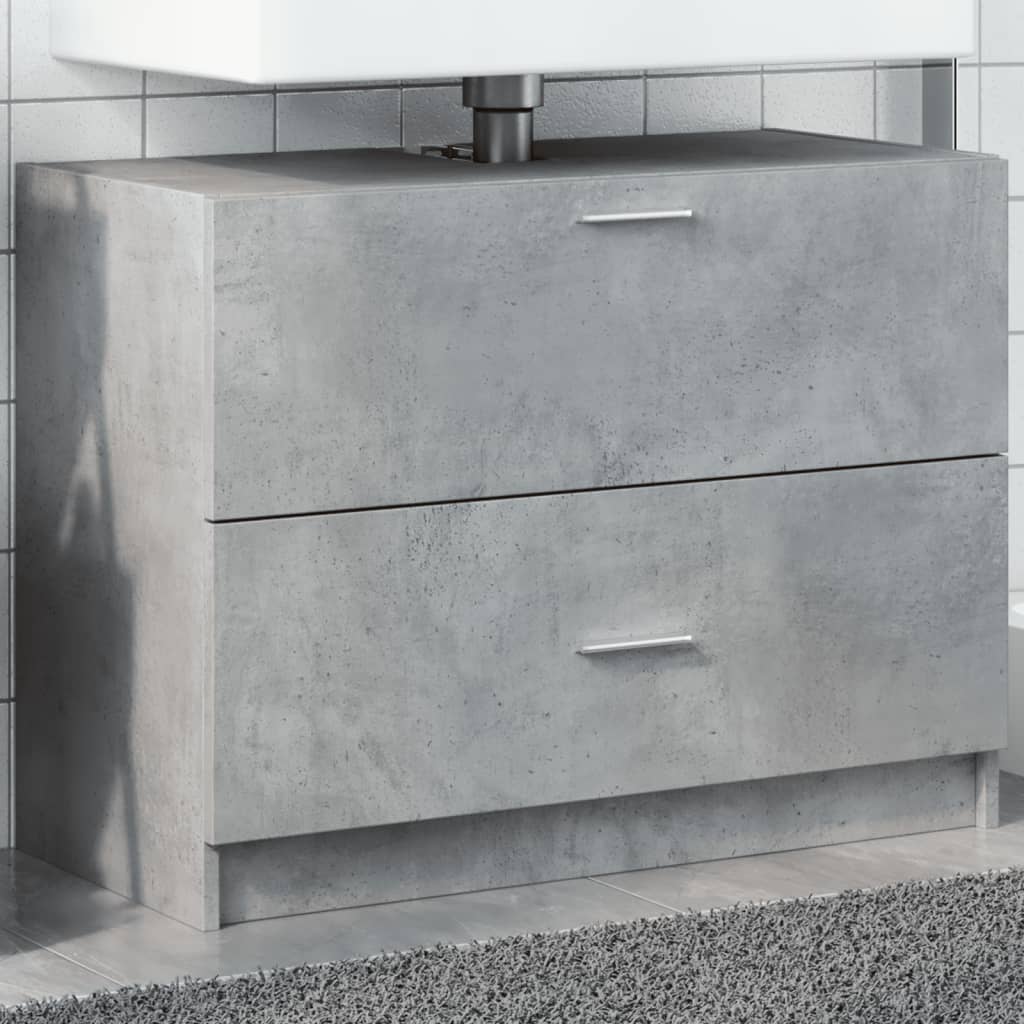 vidaXL Armario de lavabo madera ingeniería gris hormigón 78x37x59 cm