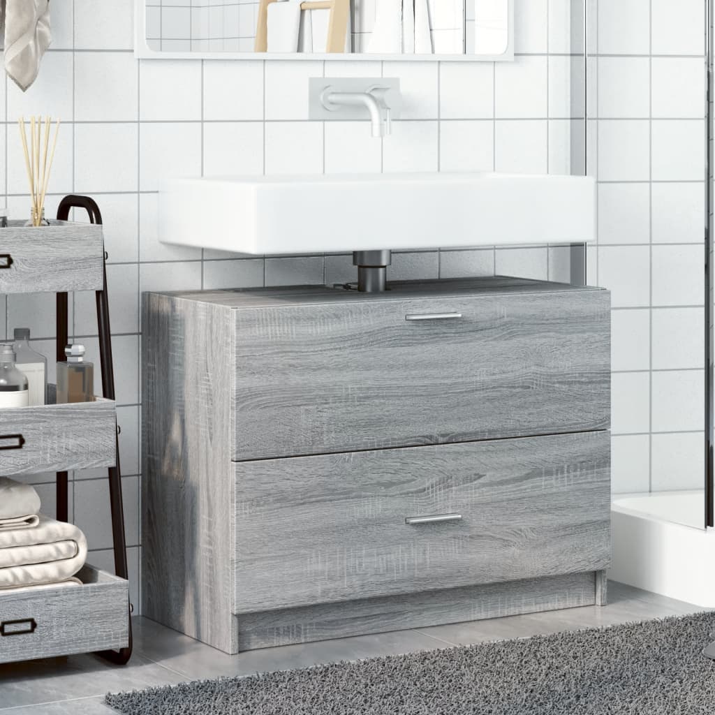 vidaXL Armario de lavabo madera de ingeniería gris Sonoma 78x37x59 cm