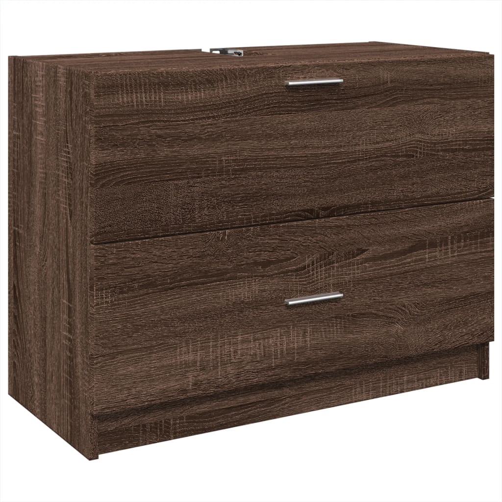 vidaXL Armario de lavabo madera de ingeniería marrón roble 78x37x59 cm