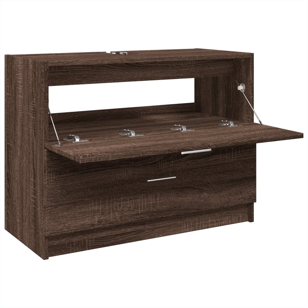 vidaXL Armario de lavabo madera de ingeniería marrón roble 78x37x59 cm