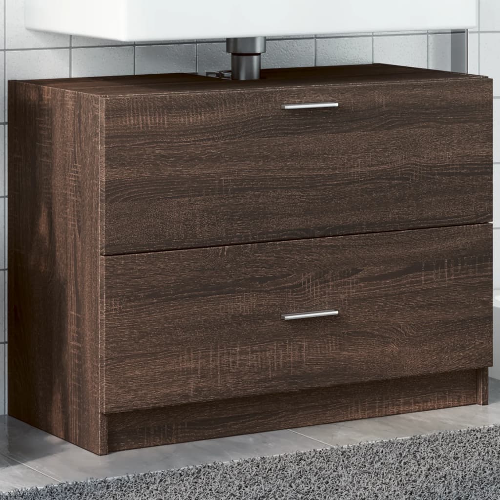 vidaXL Armario de lavabo madera de ingeniería marrón roble 78x37x59 cm