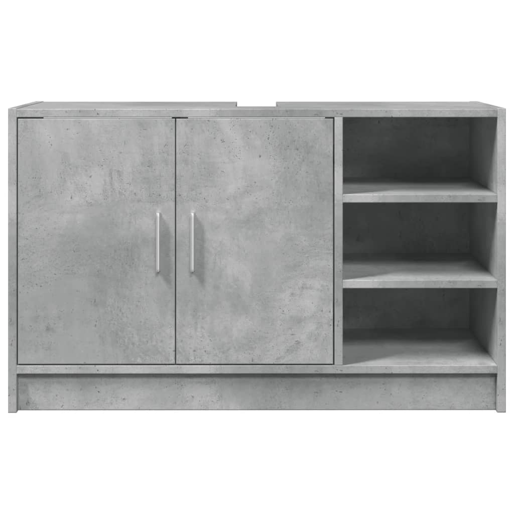 vidaXL Armario de lavabo madera ingeniería gris hormigón 90x29x55 cm