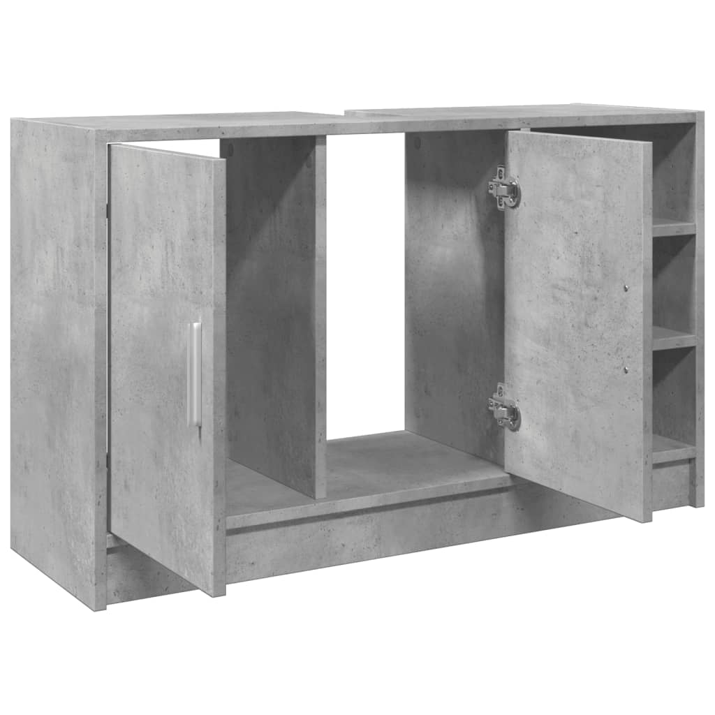 vidaXL Armario de lavabo madera ingeniería gris hormigón 90x29x55 cm