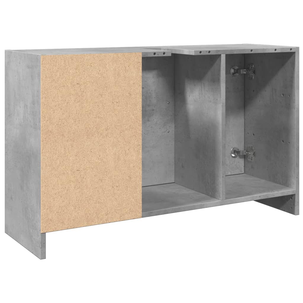 vidaXL Armario de lavabo madera ingeniería gris hormigón 90x29x55 cm