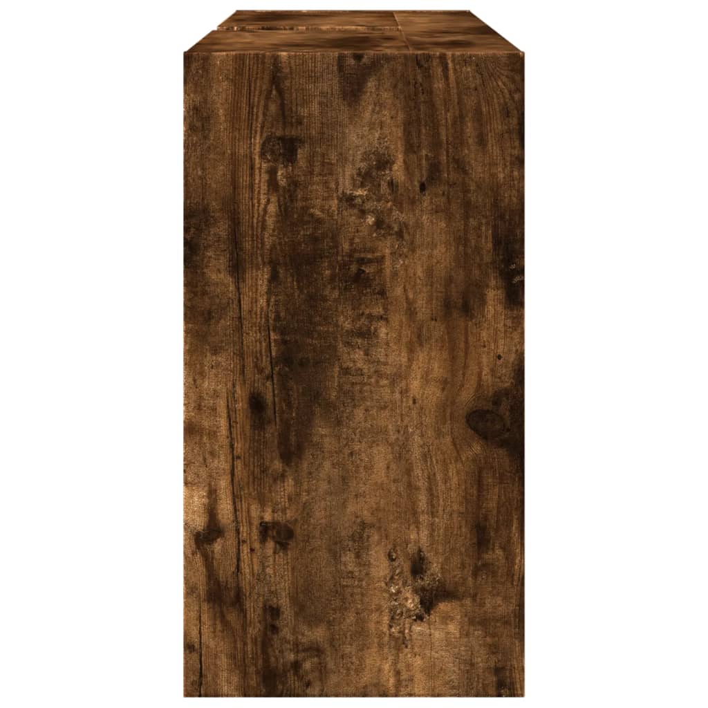 vidaXL Armario de lavabo madera ingeniería roble ahumado 90x29x55 cm