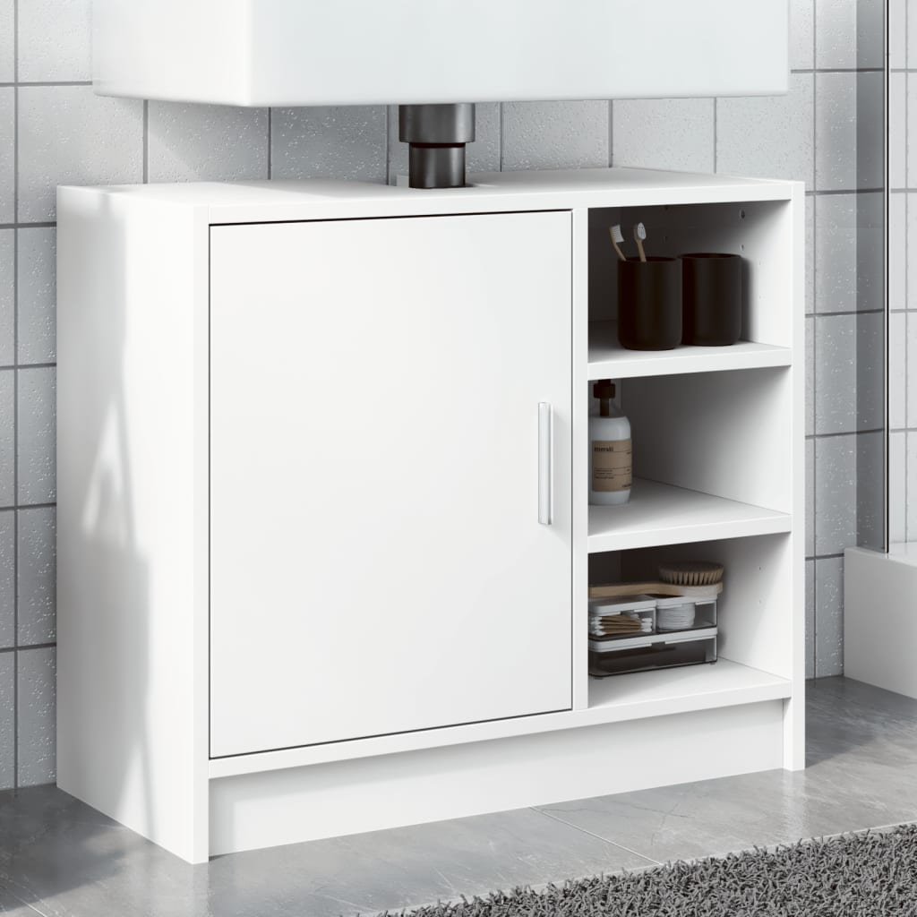 vidaXL Armario para lavabo madera de ingeniería blanco 63x29x55 cm