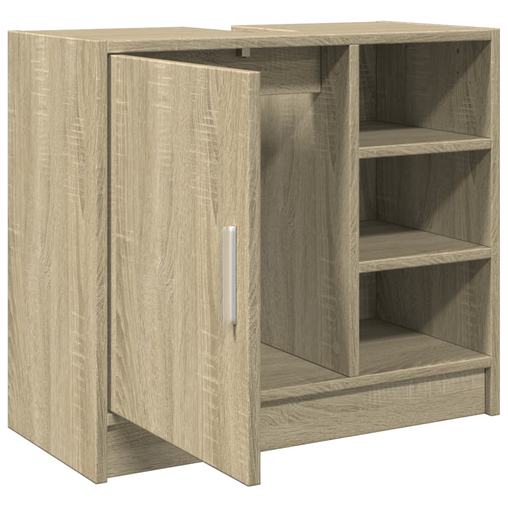 vidaXL Armario de lavabo madera de ingeniería roble Sonoma 63x29x55 cm