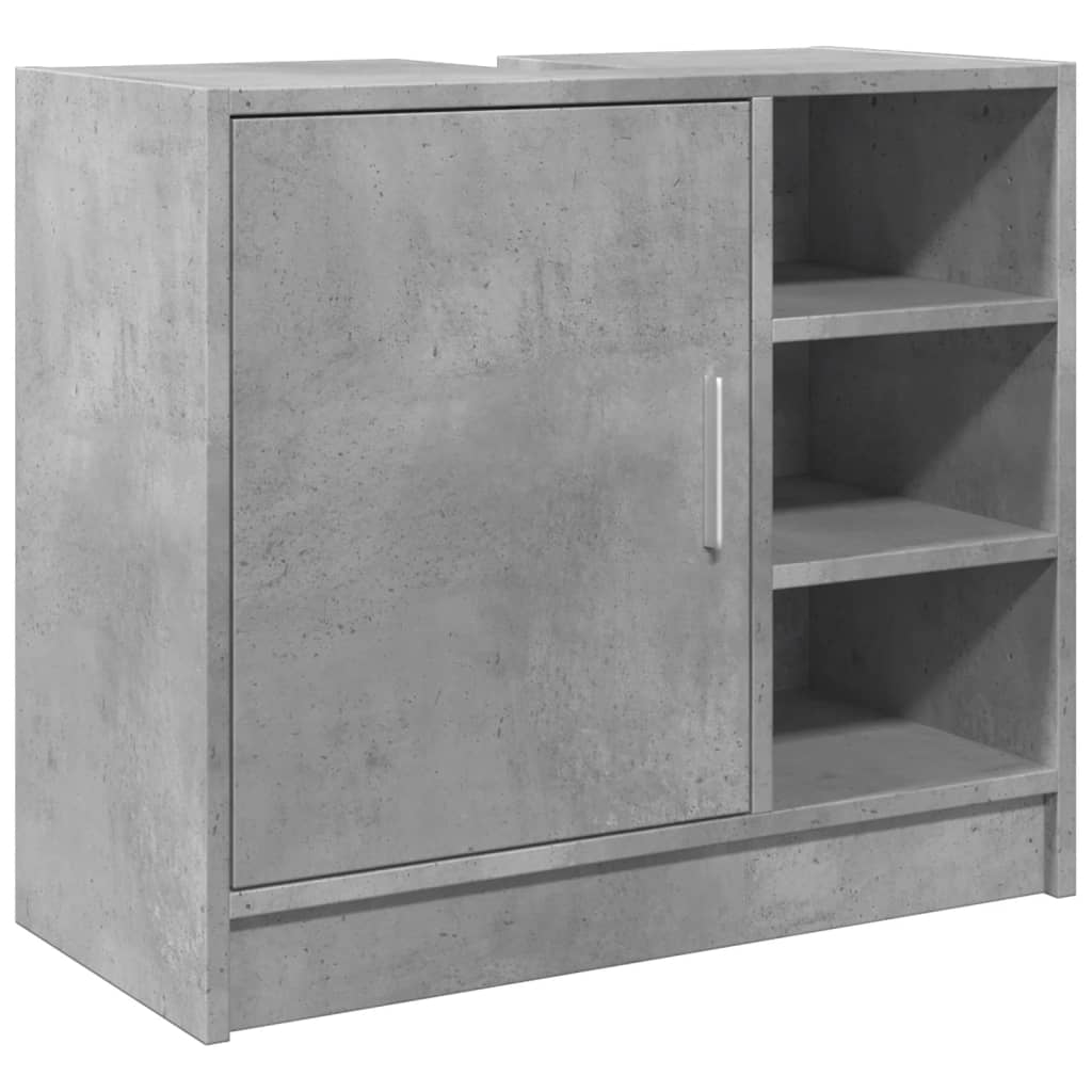 vidaXL Armario de lavabo madera ingeniería gris hormigón 63x29x55 cm