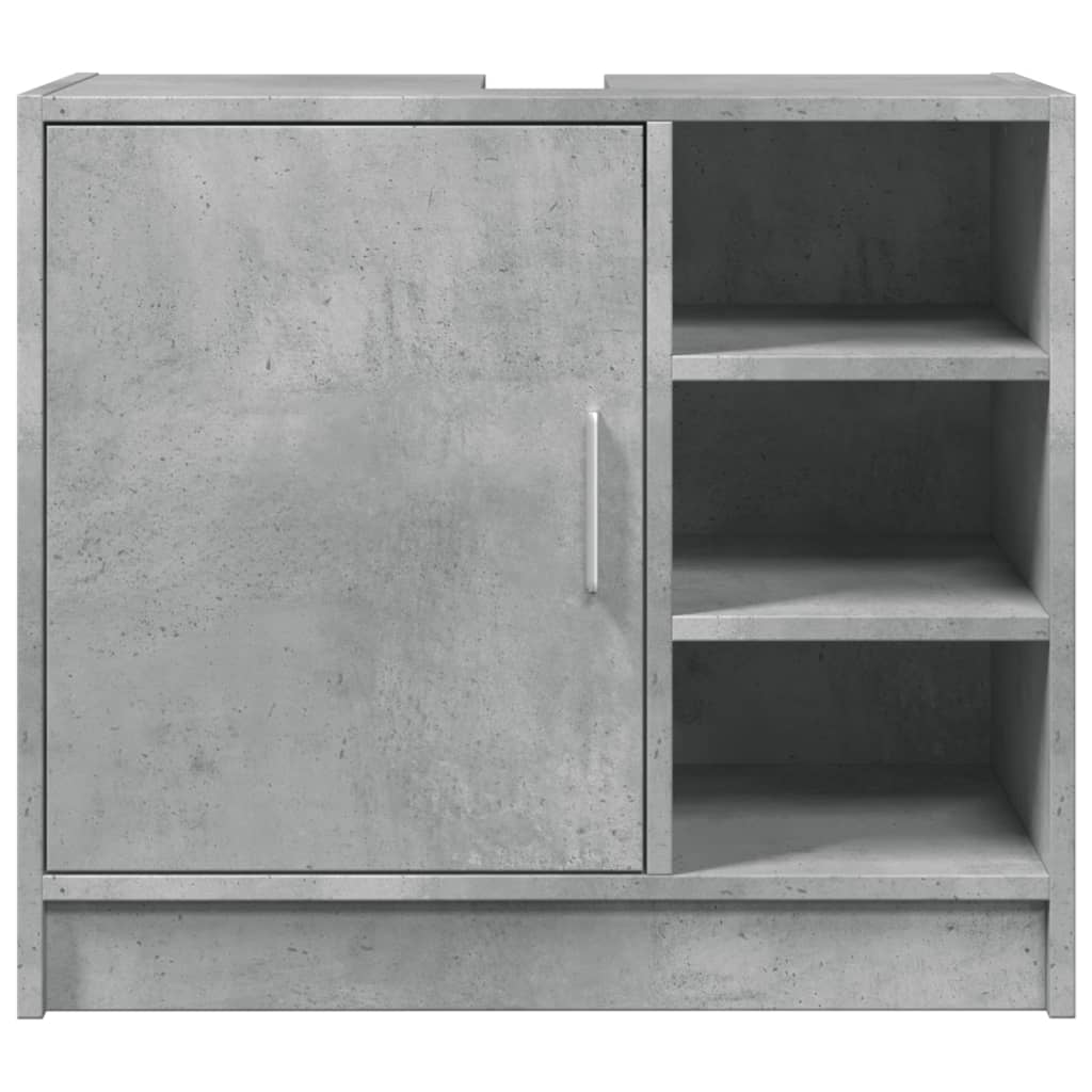 vidaXL Armario de lavabo madera ingeniería gris hormigón 63x29x55 cm