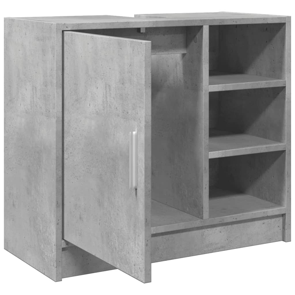 vidaXL Armario de lavabo madera ingeniería gris hormigón 63x29x55 cm