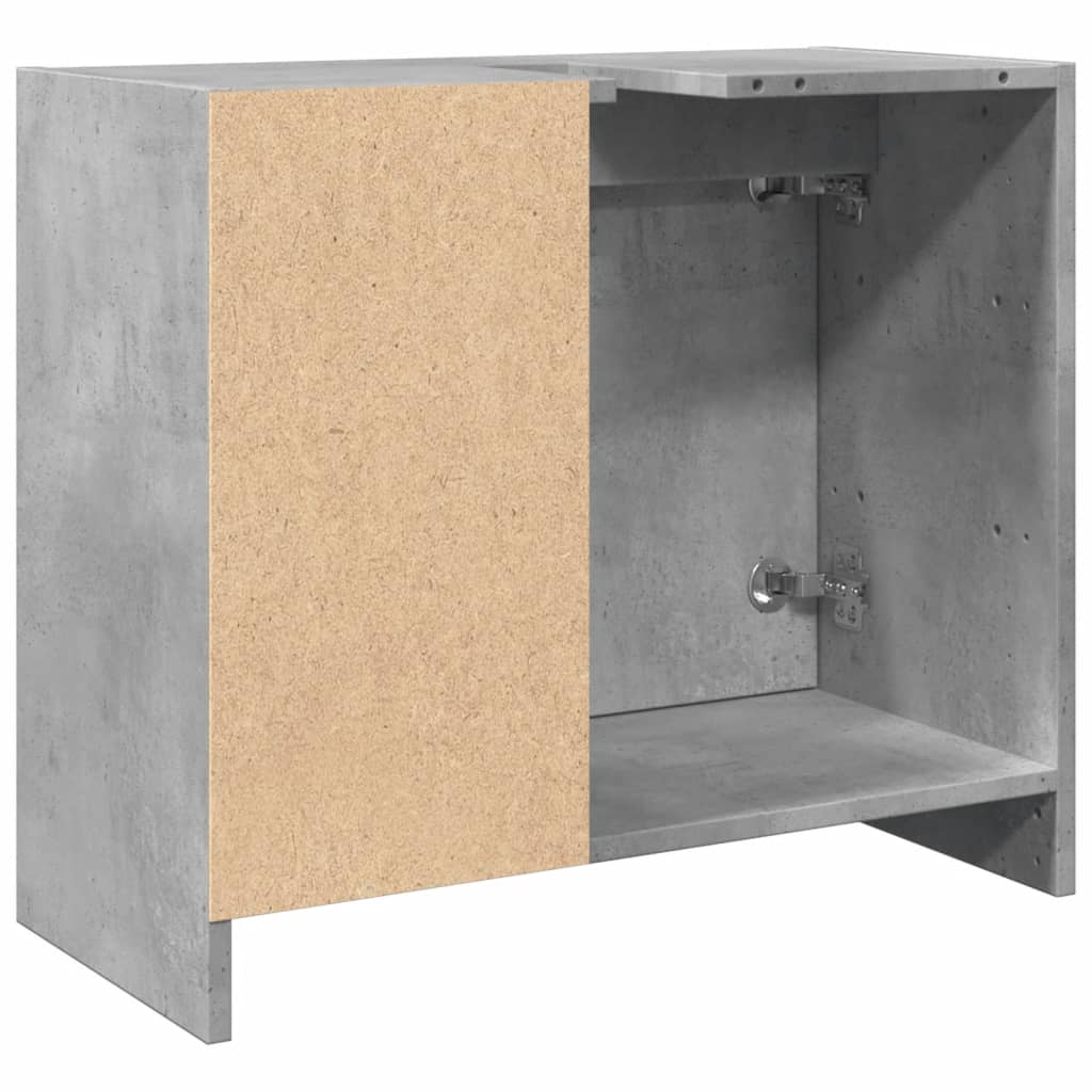 vidaXL Armario de lavabo madera ingeniería gris hormigón 63x29x55 cm