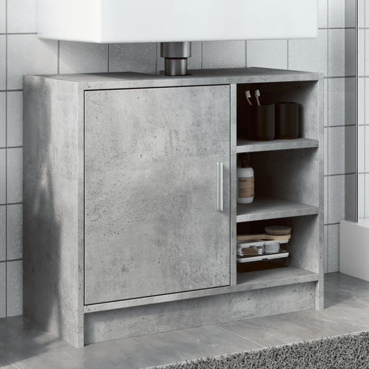 vidaXL Armario de lavabo madera ingeniería gris hormigón 63x29x55 cm