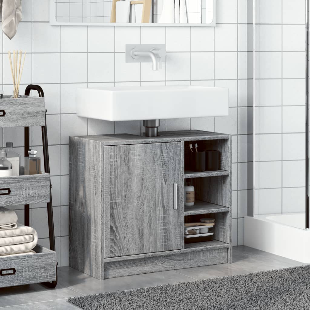 vidaXL Armario de lavabo madera de ingeniería gris Sonoma 63x29x55 cm