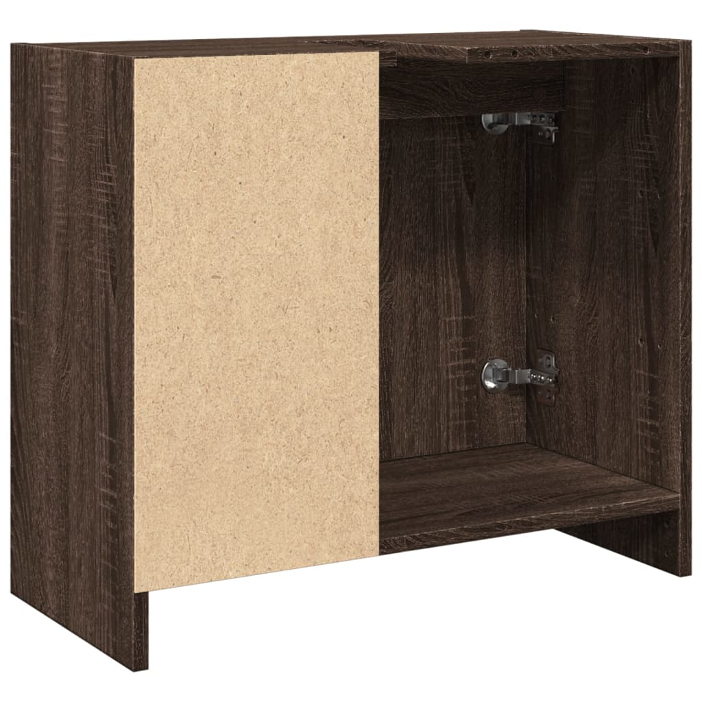 vidaXL Armario de lavabo madera ingeniería marrón roble 63x29x55 cm