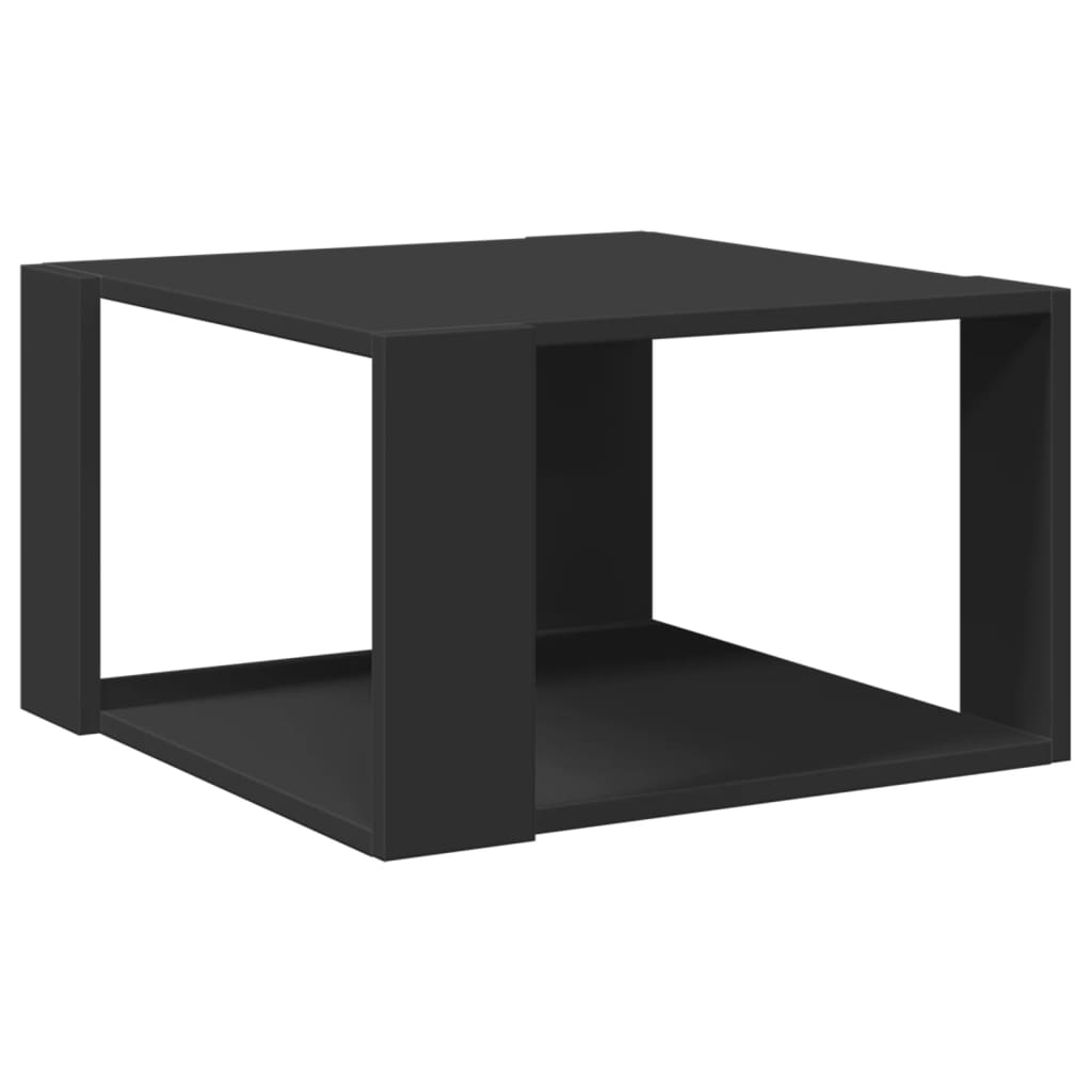 vidaXL Mesa de centro madera de ingeniería negra 51,5x51,5x30 cm