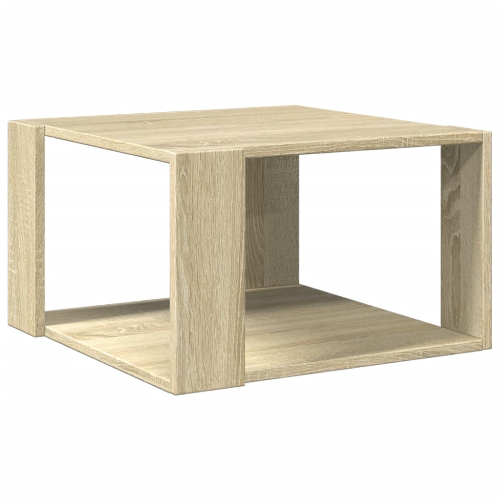 vidaXL Mesa de centro madera ingeniería roble Sonoma 51,5x51,5x30 cm