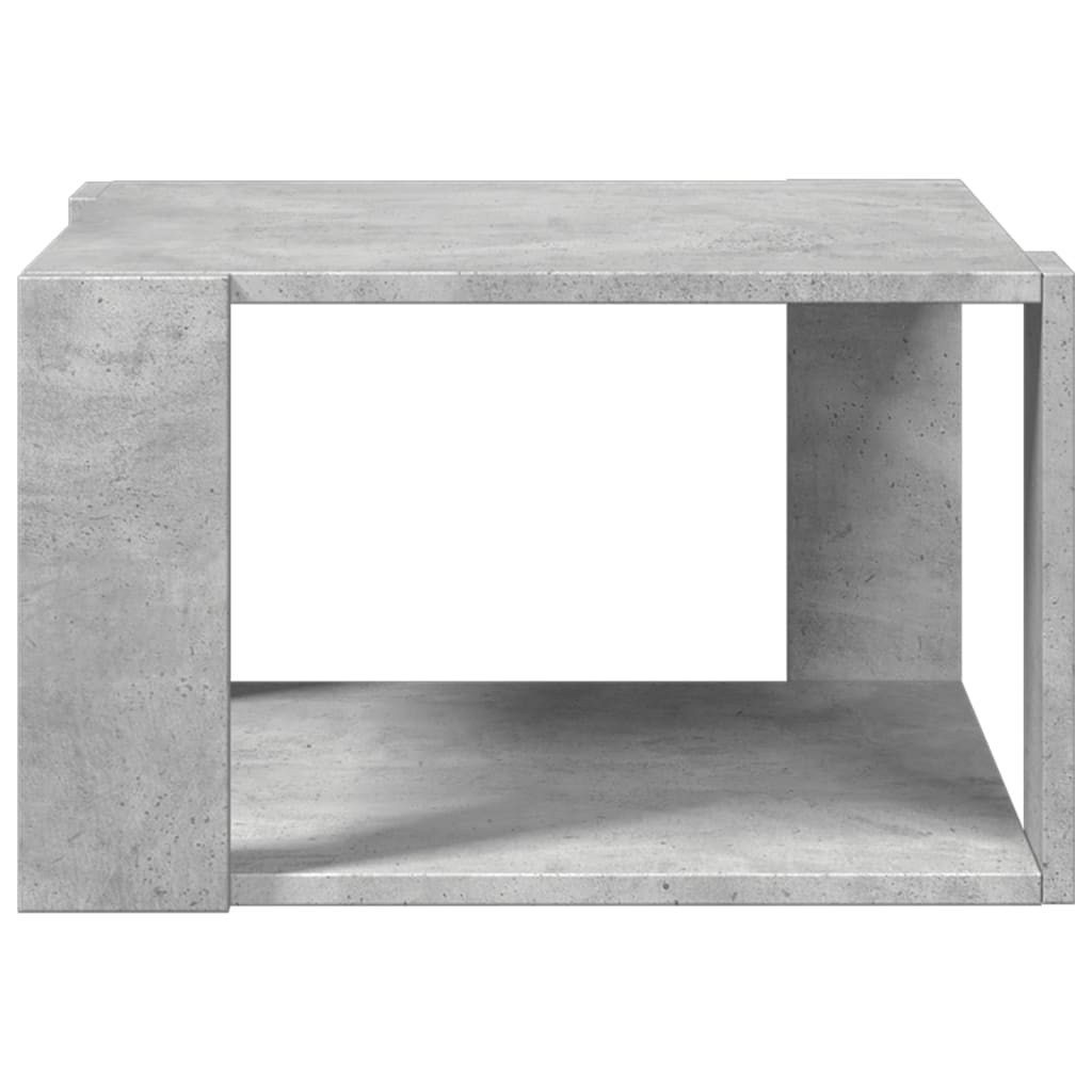 vidaXL Mesa de centro madera ingeniería gris hormigón 51,5x51,5x30 cm