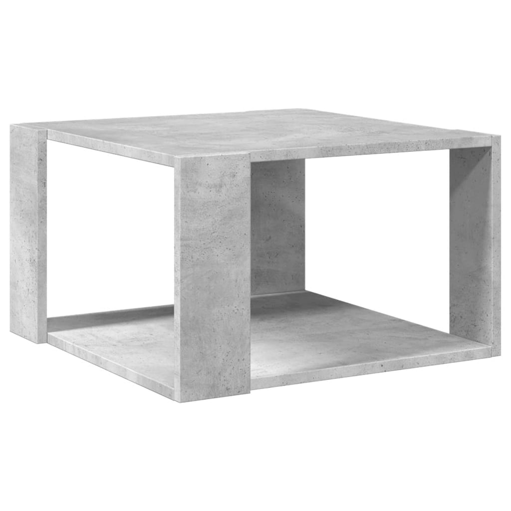 vidaXL Mesa de centro madera ingeniería gris hormigón 51,5x51,5x30 cm