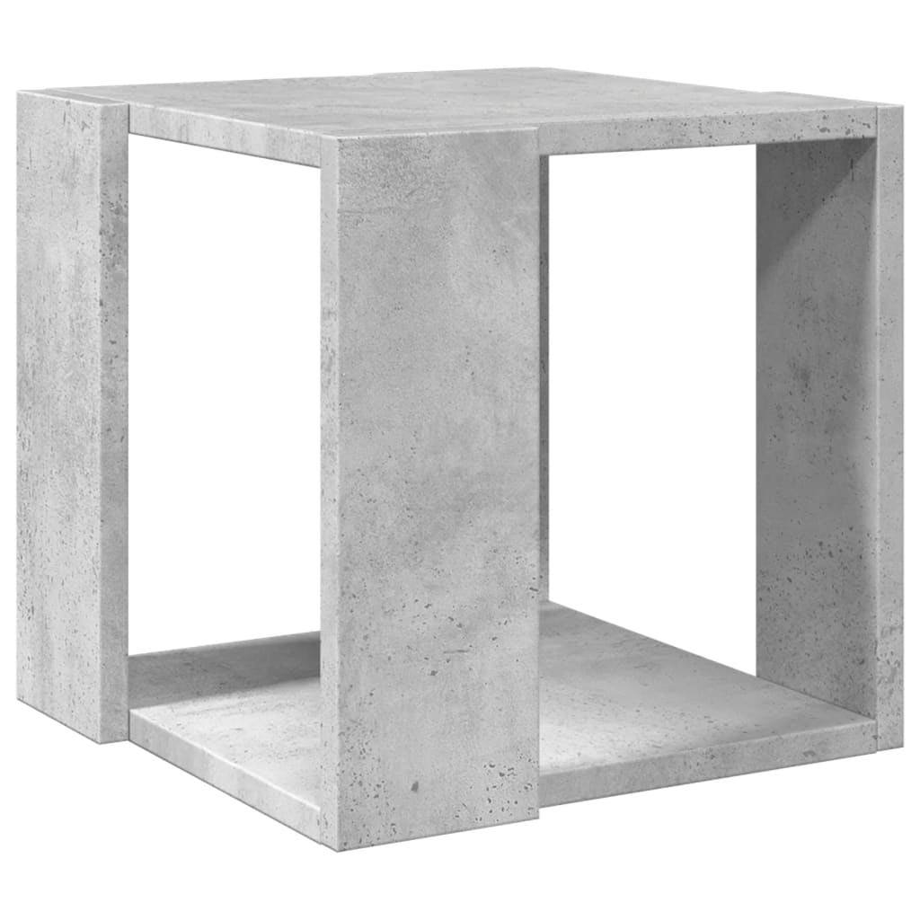 vidaXL Mesa de centro madera de ingeniería gris hormigón 32x32x30 cm